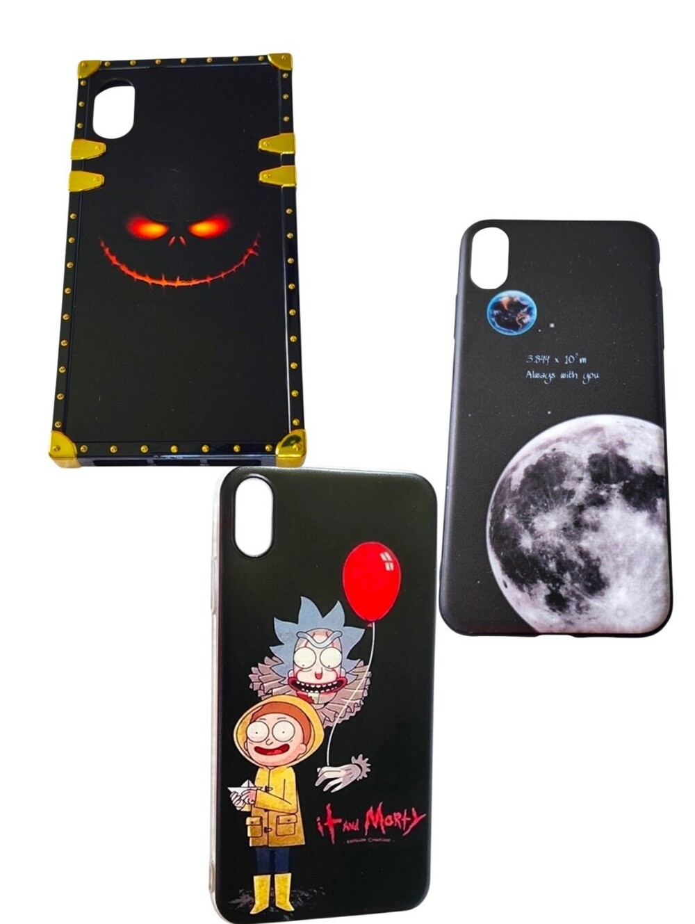 3pc Celestial, it & morty pennywise & Halloween cases for iPhone XS Max